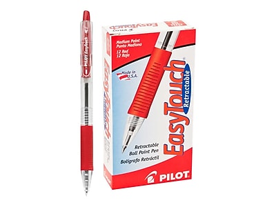 Pilot EasyTouch Ball Point Stick Pens Fine Point Red Ink 1 Pen & 4 Refills 